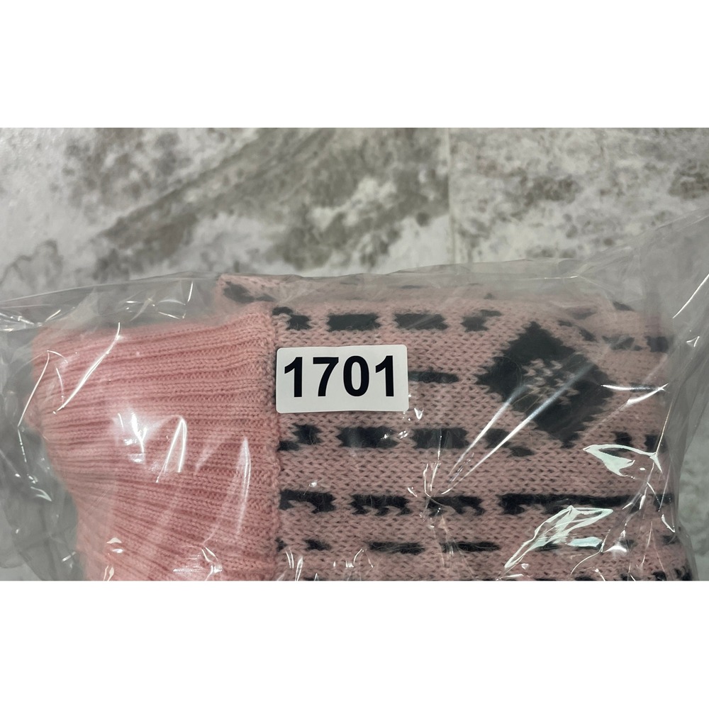 Benellan Women's Sweater Wool/Alpaca Sz 46(S) Pink Black Mock Neck Knit Pullover - Picture 9 of 9